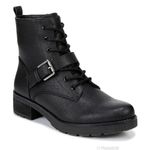 SOUL Naturalizer Black Lace Up‎ Combat Ankle Boot Bootie Lug Sole Size 7.5 New Black Photo 0