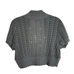 Arizona Vintage Crochet Knit Open Cardigan Cropped Shrug Boho Y2K Cottage Gray Size S Photo 6