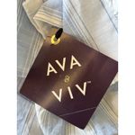 Ava & Viv  Womens Blouse Shirt Size‎ 2X Blue White Striped Long Sleeve NEW Photo 2