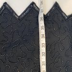 Laurence Kazar Vintage Black Short Sleeve Beaded Sequined Midi Cocktail Dress Sm Photo 15