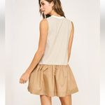 Strut & Bolt Herringbone Sleeveless Dress Taupe white size M Photo 1