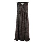 BCBG Paris S Silk Halter Formal Abstract Roses Pattern Maxi Dress in Gray Pink Photo 1