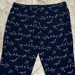 Soma Cool Nights Holiday Banded Ankle Pajama Pants Graphic Navy XL Blue Photo 9