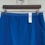 Ann Taylor NWT Women’s Skirt Blue Embroidered A Line Back Zip 12 Photo 3
