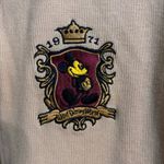 Disney Walt  World womens embroidered crest zip up cardigan jacket yellow medium Photo 2