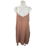 ZARA Women's Brown Beige Tan Sleeveless Camisole Slip V-Neck Cami Mini Dress M Photo 1