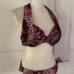a.Che 2 pieces burgundy animal print bikini swimsuit set Purple Photo 10