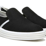 Franco Sarto  Sneaker Women’s Size 7.5 Black White Canvas Slip On Style Photo 0