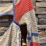 Free People beach colorblock crochet sweater top XL Photo 3