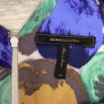BCBGMAXAZRIA Multicolor 100% Silk Floral Faux Wrap Sleeveless Mini Dress Size 2 Photo 10