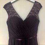 W•too Wtoo Dark Purple Floral Lace Shoulders Formal Dress Photo 1