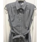 frame denim Frame Black Gingham Belted Button Front Shirt Dress Sz XS Photo 2