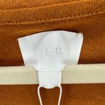 Every Linen Blend Knit Top Cinched Ruched Copper Orange Comfy Cropped Large NWT Photo 4