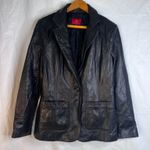 Cole Haan Black Lamb Skin Leather Jacket One Button Blazer Style Size Large Photo 10