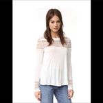 Anthropologie Free People White Mesh Insert Roxie Tee Embroidered Panels Size Small Photo 12