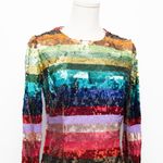 Mac Duggal . Multicolor Long Sleeve Sequin Rainbow Dress. Photo 7