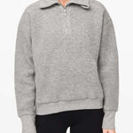 Lululemon Women’s 6 Stand Out Sherpa 1/2 Zip Fuzzy Pullover Gray Cozy Winter Photo 0