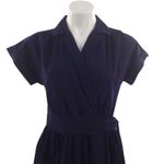 Amy Kuschel Roman Holiday Navy Premium Poplin True Wrap Dress Size XS Photo 14