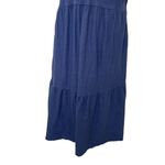 Cut Loose Linen Blend Tiered Short Sleeve Dress Lagenlook Blue size Medium Photo 5