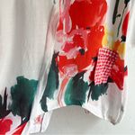 Banana Blue 100% Linen Art Print Tunic Jacket Size M Lagenlook Art to Wear White Size M Photo 4