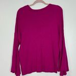 CAbi Tether Pullover Orchid Fuchsia Pink Knit Tie Flare Sleeve Sweater Women’s S Photo 3