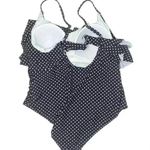 Meet.Curve Purple & White Ruffle Polka Dot Tiered One Piece Swimsuit Size 3X NWT Photo 2