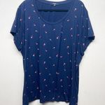 Angels Womens Top 3X Novelty Pineapple Print Casual Everyday Wear Soft Stretch Blue Photo 0