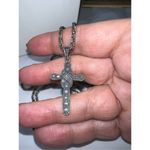 Vintage Sterling Silver Chain and Cross Pendant Silver Photo 7
