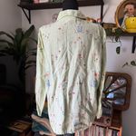 Vintage 90’s Hot Cotton Gardencore Floral 100% Linen Long Sleeve Top Green Photo 6