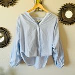 Loft tops | balloon sleeve hi-lo v neck gauzy poplin v-neck button down NWOT xxs Photo 0