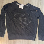 Victoria's Secret  Charcoal Sweatshirt with Heart Design Photo 0