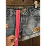 Mudd  Juniors Women's Sz 5‎ Boho Denim Y2K Jean Shorts Cuffed Distressed Hippie Photo 6