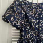 Lilly Pulitzer  KASSLYN DRESS Low Tide Navy Gold Puff Floral Brocade SIZE 6 Party Photo 6