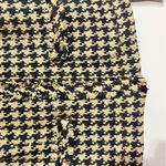 CAbi  Houndstooth Full‎ Zip Sweater Jacket with Faux Fur Collar Women's Size 6 Photo 3