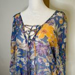 Hayden  blue floral sheer swim cover-up size S/M NWT Photo 3