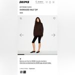 SKIMS  NWT Boyfriend Fleece Slouchy Half Zip Pullover Expresso Color Size M Photo 2