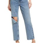 Good American '90s Duster Straight Leg Jeans In Blue950 6/28 NWT Photo 1