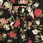 Karl Lagerfeld Karl Lagerfield Black Multi Floral Printed Ruffle Front Blouse Size S Photo 3