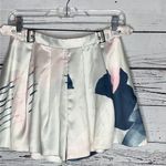 Delphine Size 4 Abstract Watercolor Print Pleated Satin Shorts w/ Pockets Photo 2