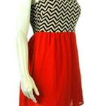 Everly  Strapbless Chevron Red Small Dress Photo 1