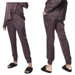 Young Fabulous and Broke Pants Women Small Brown Jensen Satin Joggers Athleisure Photo 1