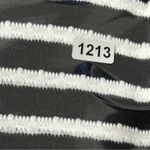 Free People  Women’s Size M Black White Striped Ribbed High Neck Crop Top Shirt Photo 6