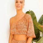 l*space L* Revolve Nia Orange One Shoulder Pattern Crop Top size small‎ Photo 2