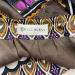 Bill Blass Vintage  Purple Geo Print 3/4 Sleeves Tie waist Peplum Top women sz L Photo 5