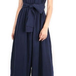 Apiece Apart NWOT  Isla Textured Sleeveless Wide Leg Jumpsuit Navy 6 Photo 0