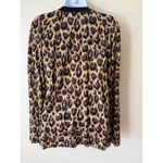 Tory Burch  Leopard Print Silk Wool‎ Embellished Neck Long Sleeve Top Blouse  Bow Photo 5