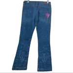DKNY Embroidered Paint Splash Denim Flare Jeans 5 Photo 4