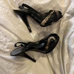 Guess 6 black ankle strap snake skin heels Photo 0
