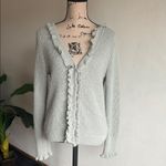 Boden Jessica Ruffle Trim Alpaca Blend Pale Green Cardigan Sweater Size 6 Photo 6