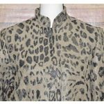 Vintage Painted Pony Ladies XS Leopard Print Jacket Metallic Threads Flax Blend Brown Photo 1